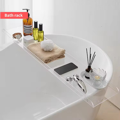 Custom Color Acrylic Bath Tray Crystal Shelf Lucite Bathtub Caddy OEM Logo
