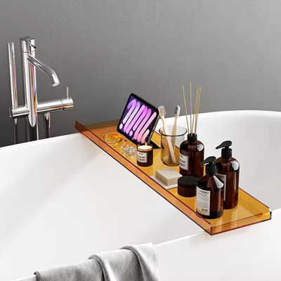 Custom Color Acrylic Bath Tray Crystal Shelf Lucite Bathtub Caddy OEM Logo