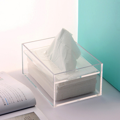 Rectangular Design Acrylic Box Lucite Tissue Holder For Home Restaurant Hotel