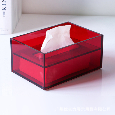 Rectangular Design Acrylic Box Lucite Tissue Holder For Home Restaurant Hotel