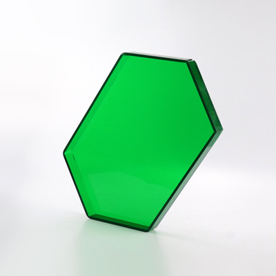 Custom Color Green Acrylic Serving Tray , Hexagon Acrylic Fruit Tray Organizer