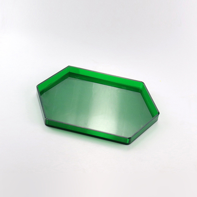 Custom Color Green Acrylic Serving Tray , Hexagon Acrylic Fruit Tray Organizer