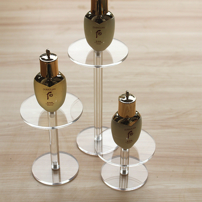 Round Shape Assembled Transparent Acrylic Display Holder For Cosmetics Jewelry