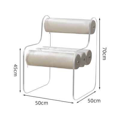 Minimalistisch geassembleerd acryl meubilair acryl make-up stoel met kussen