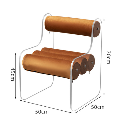 Minimalistisch geassembleerd acryl meubilair acryl make-up stoel met kussen