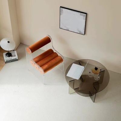Minimalistisch geassembleerd acryl meubilair acryl make-up stoel met kussen