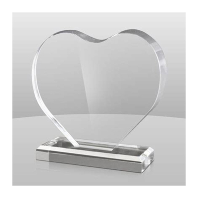 Custom Size Heart Shaped Acrylic Plaque Plexiglass Awards For Business Recognition