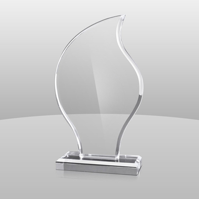 Custom Transparent Flame Shape Acrylic Plaque Awards For Business Recognition
