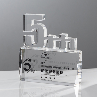 Các tấm bảng kỷ niệm năm thứ 5 Acrylic với bản khắc tùy chỉnh cơ bản