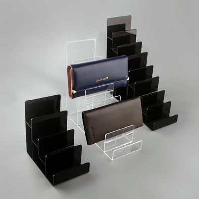 Multi Tier Acrylic Wallet Display Stand Plexiglass Chiếc màn hình bán lẻ