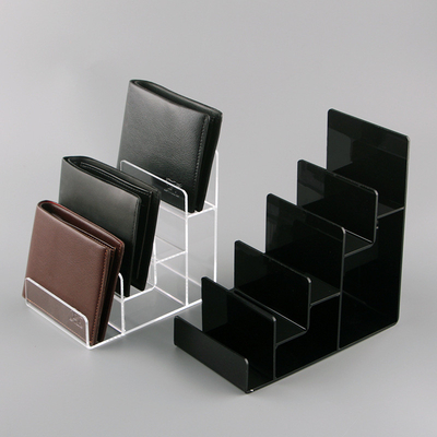 Multi Tier Acrylic Wallet Display Stand Plexiglass Chiếc màn hình bán lẻ