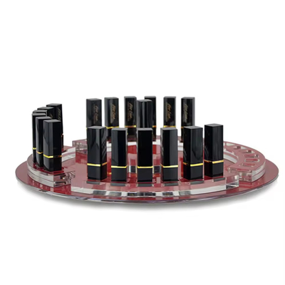 Ronde draaiende acryl lippenstift display standhouder voor cosmetica merken
