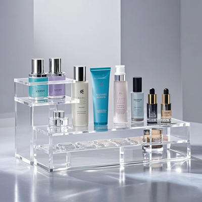Custom Acrylic Desktop Display And Storage Shelf For Cosmetic Makeup  Beauty Products