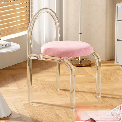 Stijlvol geassembleerde Acrylische transparante make-up stoel voor slaapkamer, balkon en eetkamer gebruik