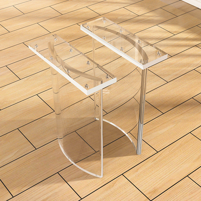Piernas de mesa acrílicas con forma de arco transparente y elegante Diseño flotante para mesas estándar o personalizadas de 60 x 20 x 75 cm