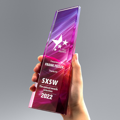 Creative Acrylic Award met UV-printing, Lucite Plaque voor de jaarlijkse werknemersconferentie en eretitel.