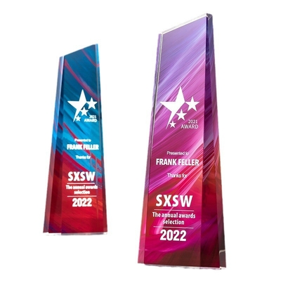 Creative Acrylic Award met UV-printing, Lucite Plaque voor de jaarlijkse werknemersconferentie en eretitel.