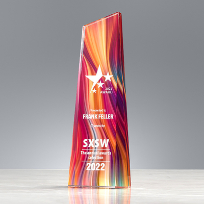 Creative Acrylic Award met UV-printing, Lucite Plaque voor de jaarlijkse werknemersconferentie en eretitel.