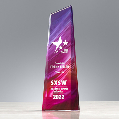Creative Acrylic Award met UV-printing, Lucite Plaque voor de jaarlijkse werknemersconferentie en eretitel.