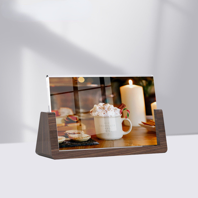 Gepersonaliseerd Acrylisch en Hout U-vormig fotoraam, Desktop Acrylisch Foto Display 6x7, 7x7 en 8x10 inch
