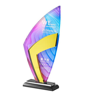 Στυλάτο Custom Colorful Acrylic Award Trophy Πλεξίγλαση με UV εκτύπωση και χαρακτική για επαγγελματική αναγνώριση ή εορτασμό επετείου