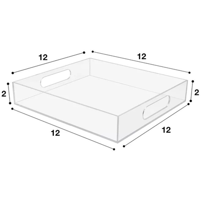 HOT VENDE Acrylische vierkante opslagplaat Home Fruit and Snack Food Tray met handvaten Hotel opslagcontainer